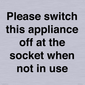 Please switch this appliance off at the socket when not in use